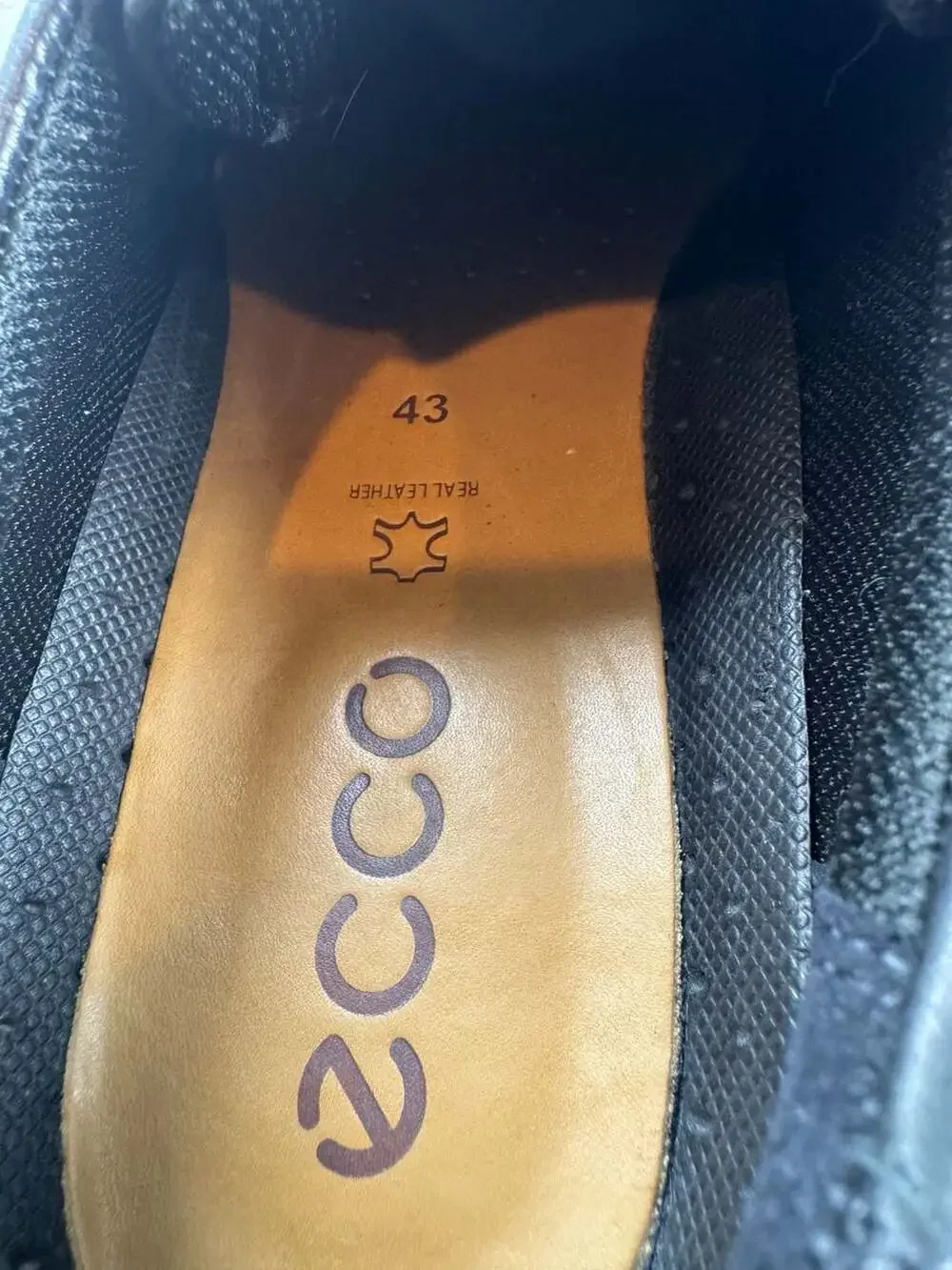 ECCO Helsinki Oxford Dress Shoes Men’s EU 43 US 9 Black Leather Bike Toe